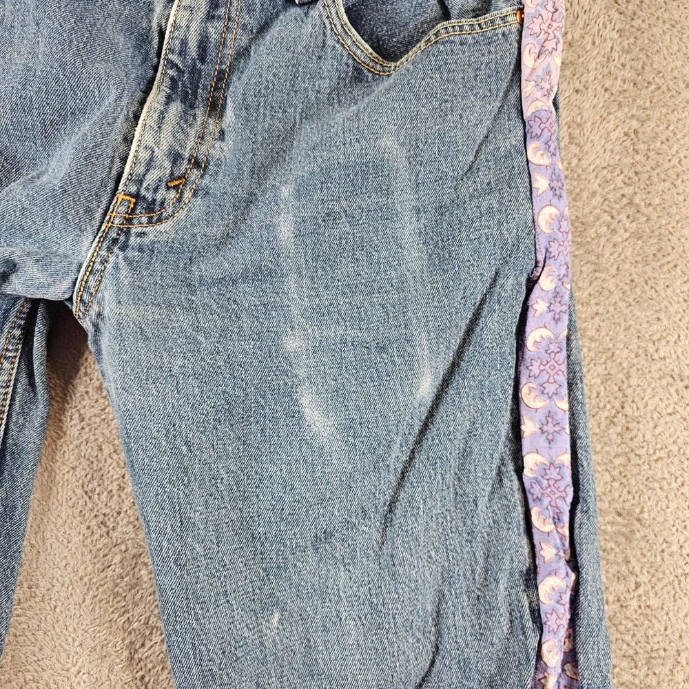 Levis 550 Relaxed Fit Custom Patterned Side Stripe Jeans 36x31 Upcycled Unisex